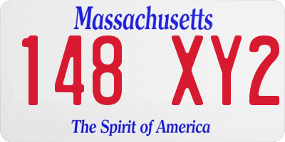 MA license plate 148XY2