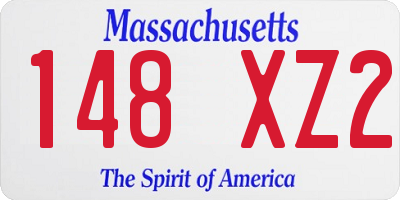 MA license plate 148XZ2