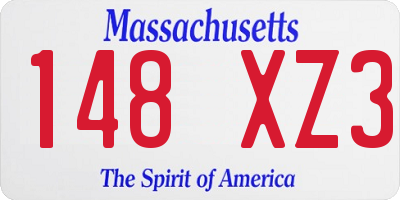 MA license plate 148XZ3