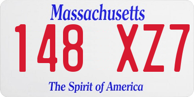 MA license plate 148XZ7