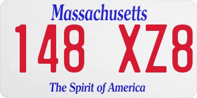 MA license plate 148XZ8