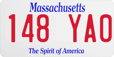MA license plate 148YA0