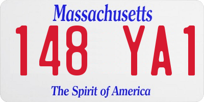 MA license plate 148YA1
