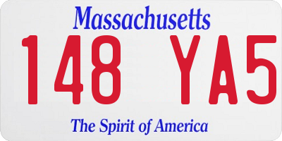MA license plate 148YA5