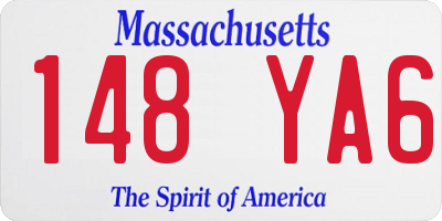 MA license plate 148YA6