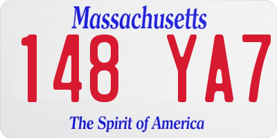 MA license plate 148YA7