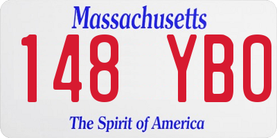 MA license plate 148YB0