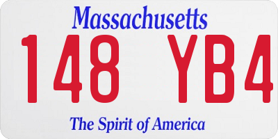 MA license plate 148YB4