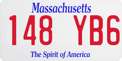 MA license plate 148YB6
