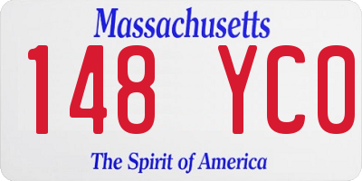MA license plate 148YC0
