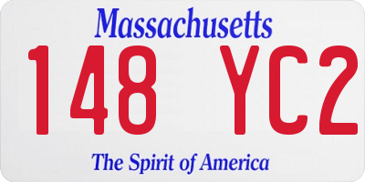 MA license plate 148YC2