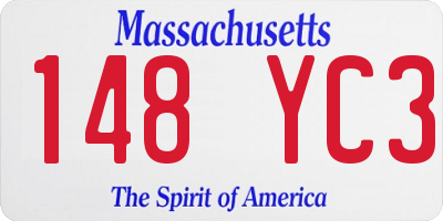 MA license plate 148YC3