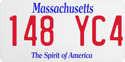 MA license plate 148YC4