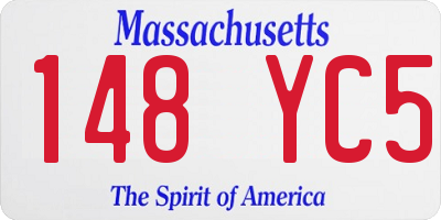 MA license plate 148YC5