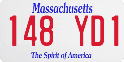 MA license plate 148YD1