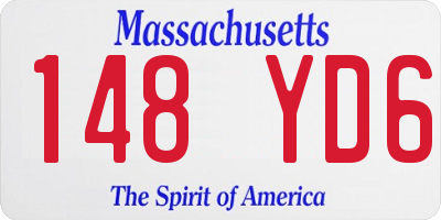 MA license plate 148YD6