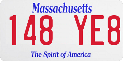 MA license plate 148YE8