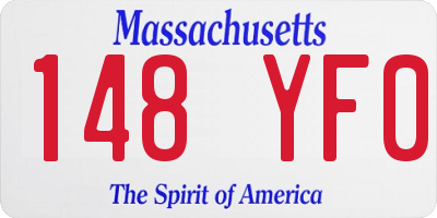 MA license plate 148YF0