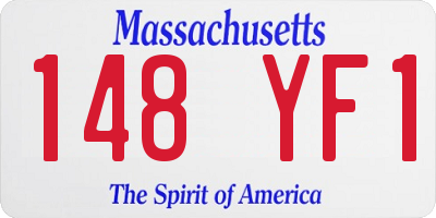 MA license plate 148YF1