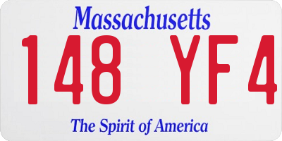 MA license plate 148YF4