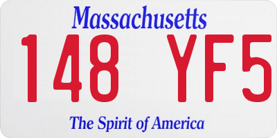 MA license plate 148YF5