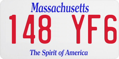 MA license plate 148YF6