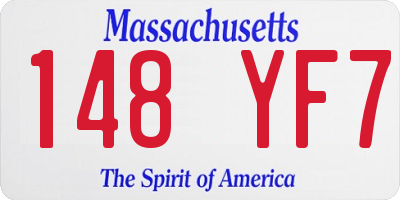 MA license plate 148YF7