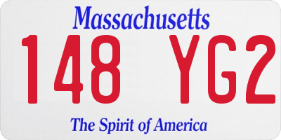 MA license plate 148YG2