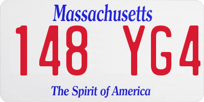 MA license plate 148YG4