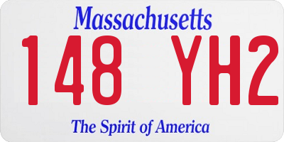 MA license plate 148YH2