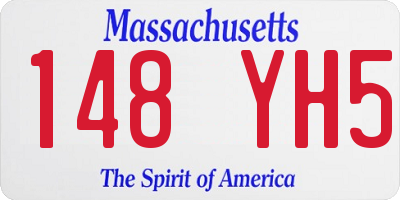 MA license plate 148YH5