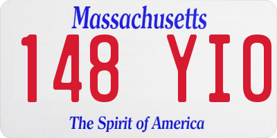 MA license plate 148YI0