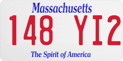 MA license plate 148YI2