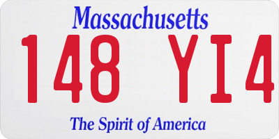 MA license plate 148YI4