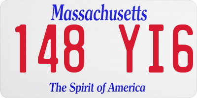 MA license plate 148YI6