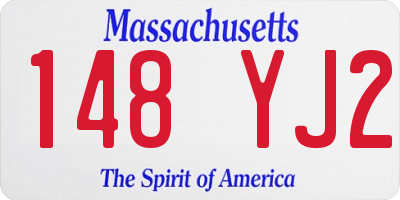 MA license plate 148YJ2