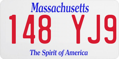 MA license plate 148YJ9
