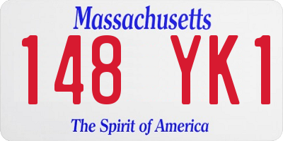 MA license plate 148YK1