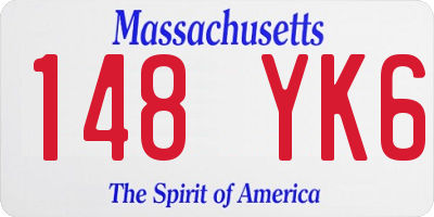 MA license plate 148YK6