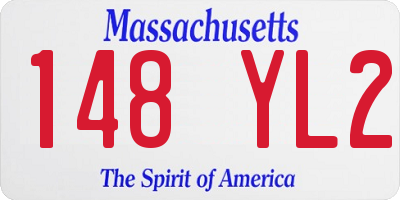 MA license plate 148YL2