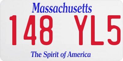 MA license plate 148YL5
