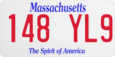 MA license plate 148YL9