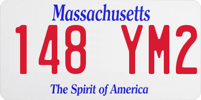 MA license plate 148YM2