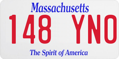 MA license plate 148YN0