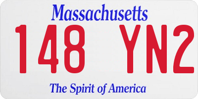 MA license plate 148YN2