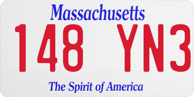 MA license plate 148YN3