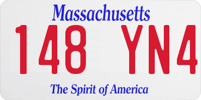 MA license plate 148YN4