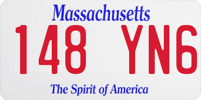 MA license plate 148YN6