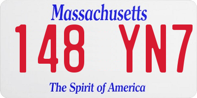 MA license plate 148YN7