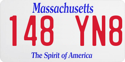 MA license plate 148YN8